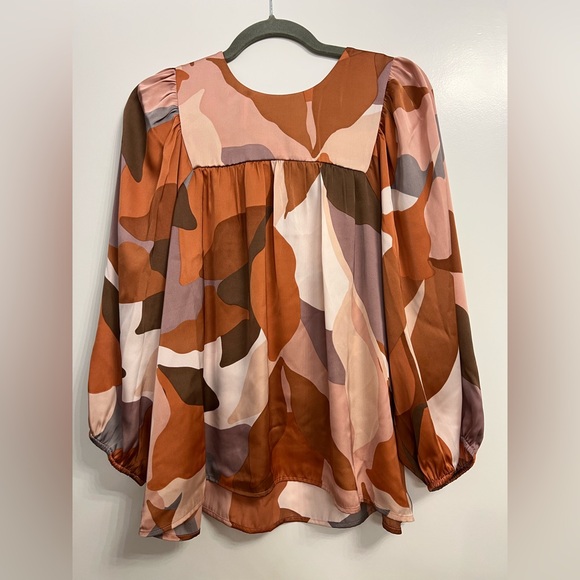 DR2 Tops - NWT DR2 swing top blouse shirt boho silky satin XL pink